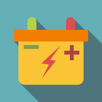Machine battery icon. Flat illustration of machine battery vector icon for web