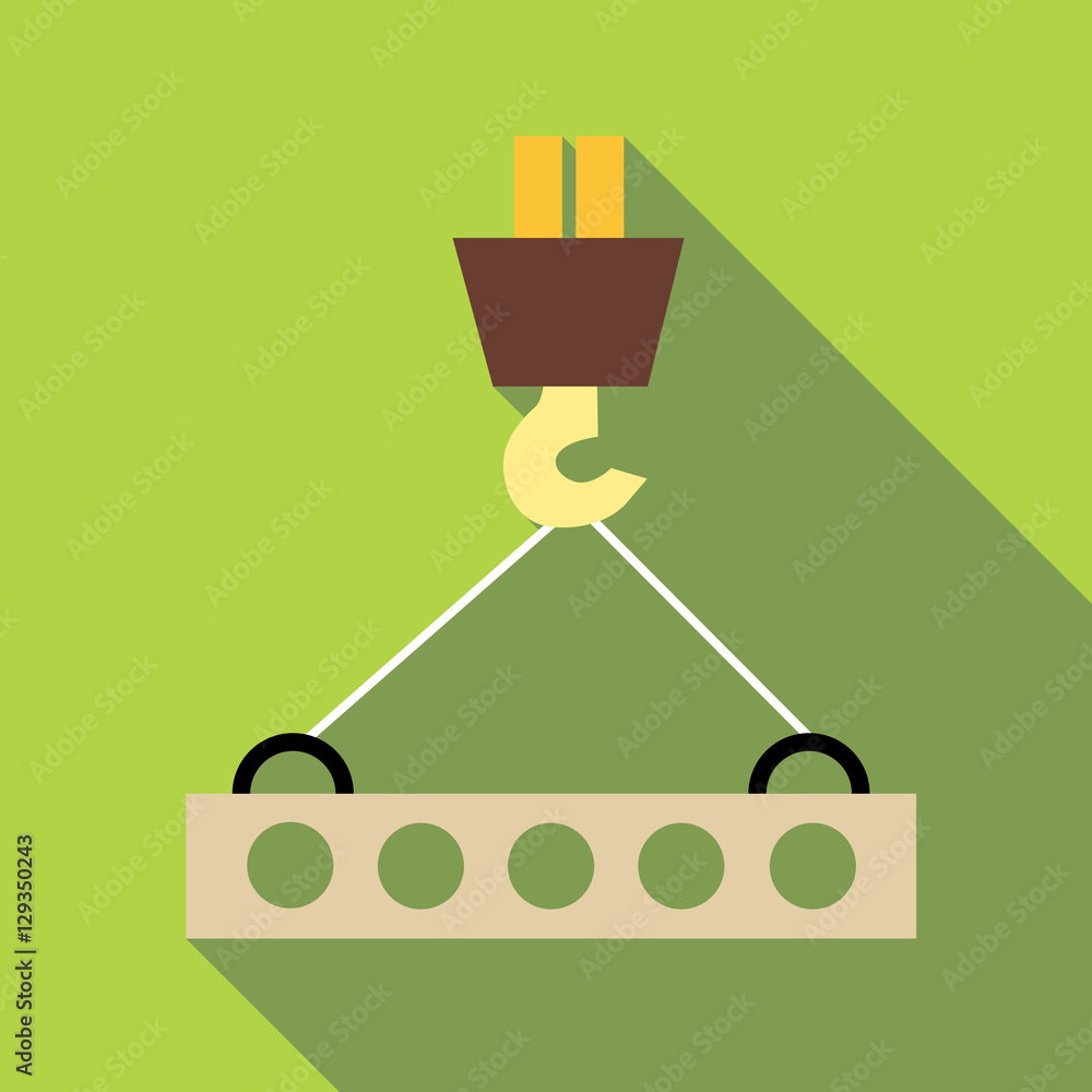 Poster hook from crane icon. flat illustration of hook from crane vector icon for web