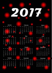 Calendar for 2017 year. Vector illustration.