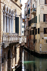 Canals and streets of Venice, Italy.