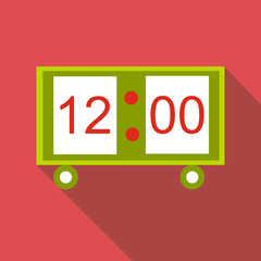 Electronic table clock icon. Flat illustration of electronic table clock vector icon for web