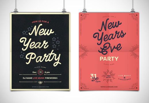 Simple New Year's Event Poster Layout