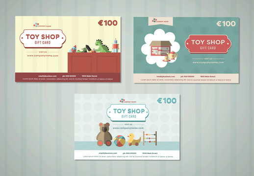 Toy Store Gift Card Layout
