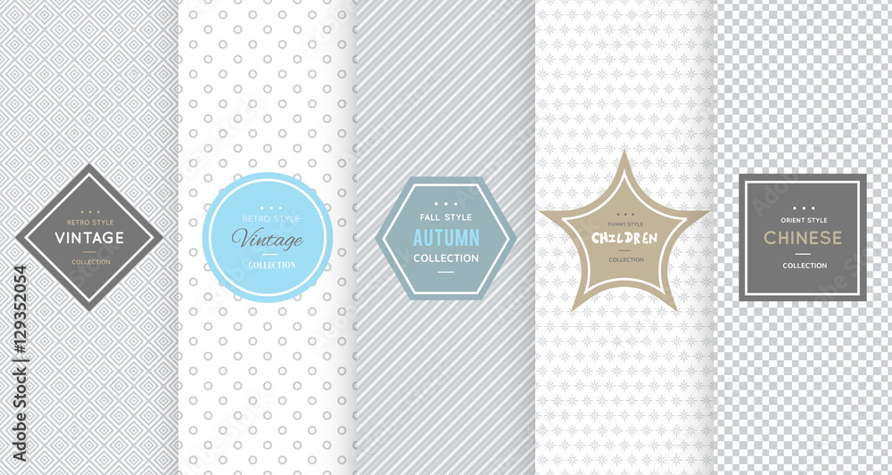 Wall mural light grey seamless patterns for universal background