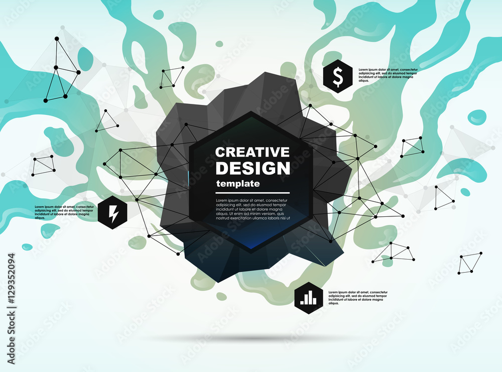 Poster concept background with poligonal geometric shapes. creative layout for presentation or website.