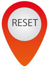 red reset icon pointer from web and map