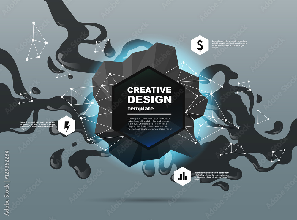 Poster concept background with poligonal geometric shapes. creative layout for presentation or website.