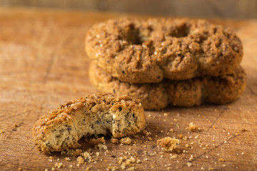 Homemade buckwheat flour cookies with brown sugar - obrazy, fototapety, plakaty
