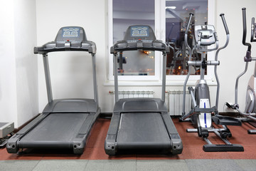 The image of treadmills in a fitness hall