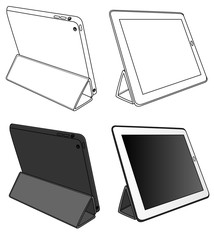 coloring Tablet PC isolated on a white background