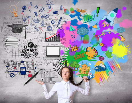 Creative and analytical thinking concept