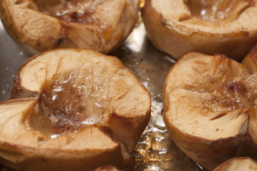 Baked apples closeup