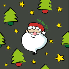 Santa and Christmas tree pattern