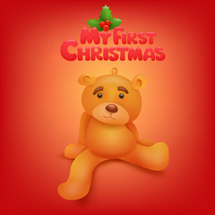 My first christmas teddy bear card