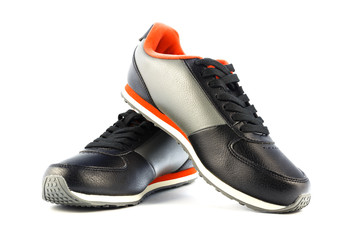 Running shoes on a white background