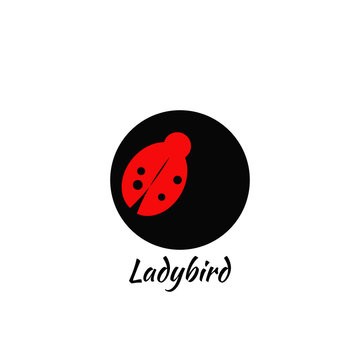 Ladybird logo on a bllack circle. Idea for a company name.