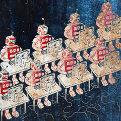 Group of Robots and personal computer