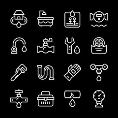 Fototapeta premium Set line icons of plumbing