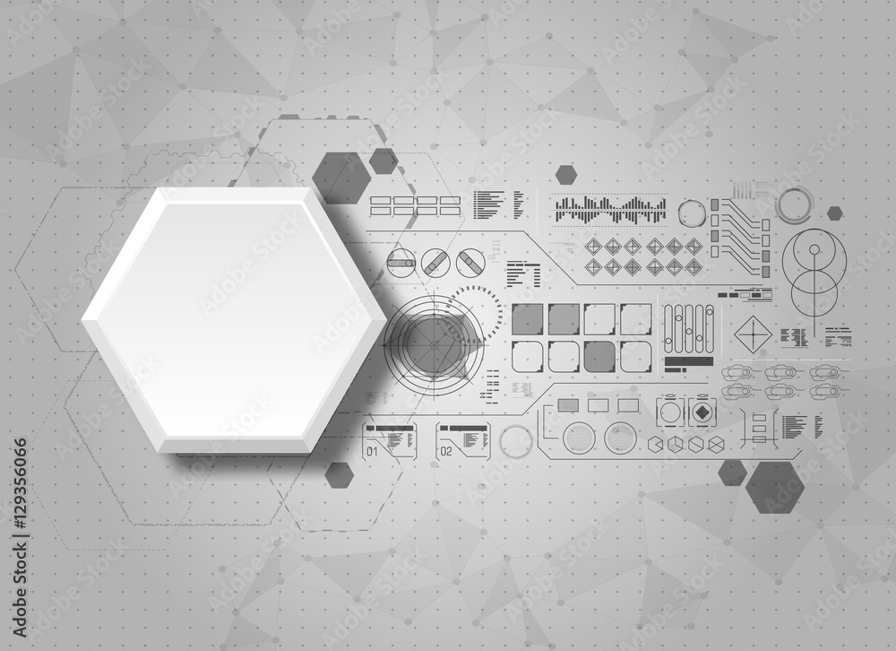 Aufkleber set of black and white infographic elements. futuristic user interface hud