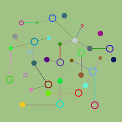Obraz premium Social Network Graphic Concept. Geometric set polygonal structure with wire mesh, modern chaotic science and tech object