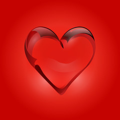 Transparent heart of rock crystal. Valentines day. illustration