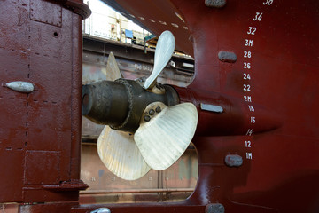 Ship's propeller and rudder © Alexey Seafarer