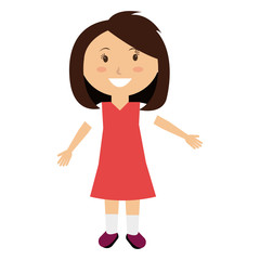 Little and cute kid smiling over white background, vector illustration.