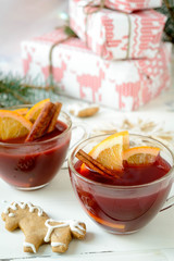 Hot cherry juice with spices