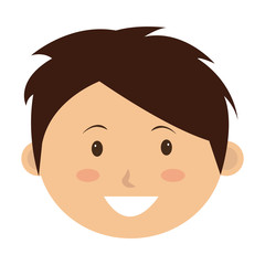 Little and cute kid smiling over white background, vector illustration.