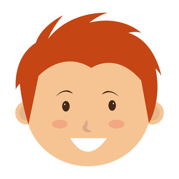 Little and cute kid smiling over white background, vector illustration.