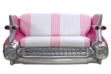Modern and stylish sofa isolated on white.
