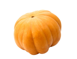 Fresh orange pumpkin isolated on white background.
