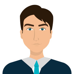 Young businessman with elegant suit and tie over white background, vector illustration.