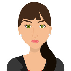 Young and beautiful woman profile cartoon over white backgroudn, vector illustration.