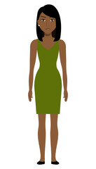 Beautiful and elegant young woman cartoon over white background, vector illustration,