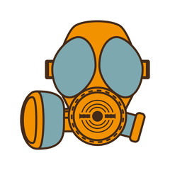 cartoon gas mask respiration protective design vector illustration eps 10