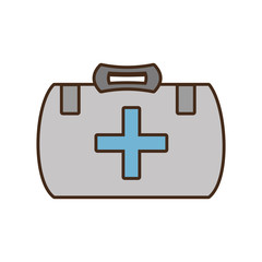 cartoon kit first aid cross emergency medical design vector illustration eps 10