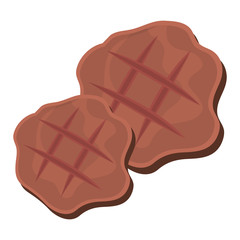 Meat over white background isolated icons, vector illustration.