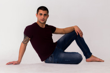 Fototapeta premium man, photo-shoot, handsome man, cute, elegance, fashion, beautiful eyes, masculine charisma, male body,