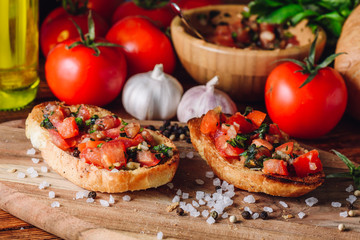 Two Bruschetta with Tomatoes