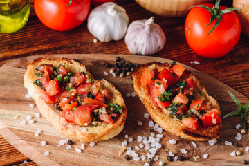 Classic Italian Bruschetta with Tomatoes