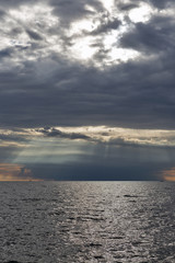 Obraz premium Adriatic seascape at dramatic sunset in Istria, Croatia.