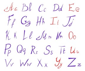 Hand-drawn english alphabet for your ideas. Vector illustration