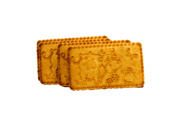 Shortbread biscuits on a white background