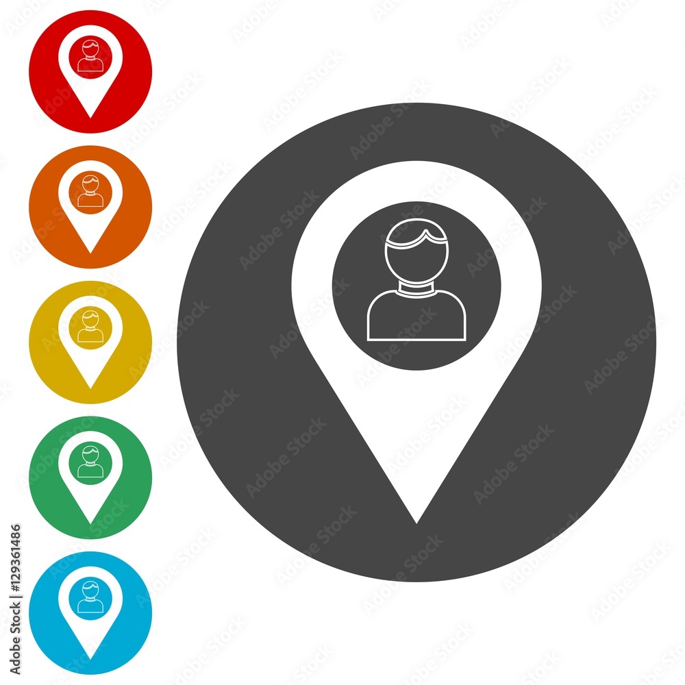 Poster flat user location icon, user location icon