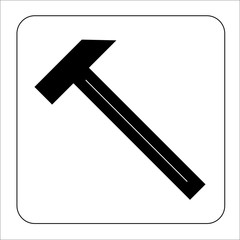 hammer vector illustration, flat design 