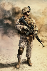 US marine in the desert