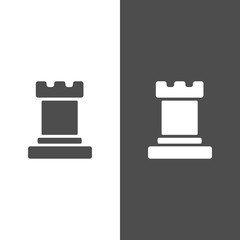 Icono de una torre sobre fondo blanco y negro