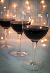 Winter background -  wine glasses