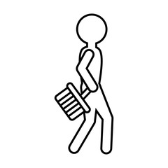 human figure with shopping basket vector illustration design